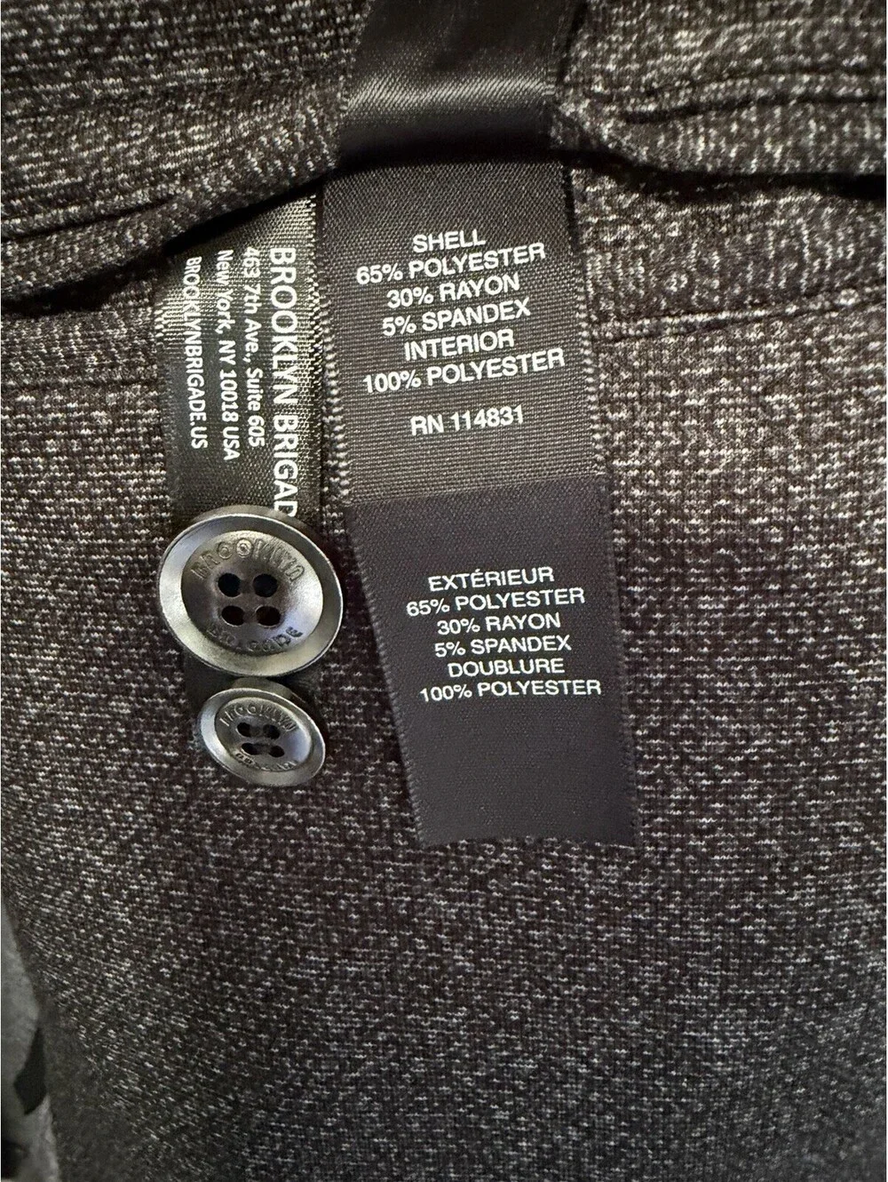 Brooklyn Brigade Jacket Mens XL 44 Gray Modern Slim Attractive and Comfortable